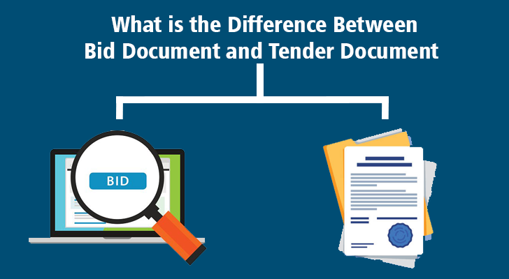 What is the difference between bid document and tender document