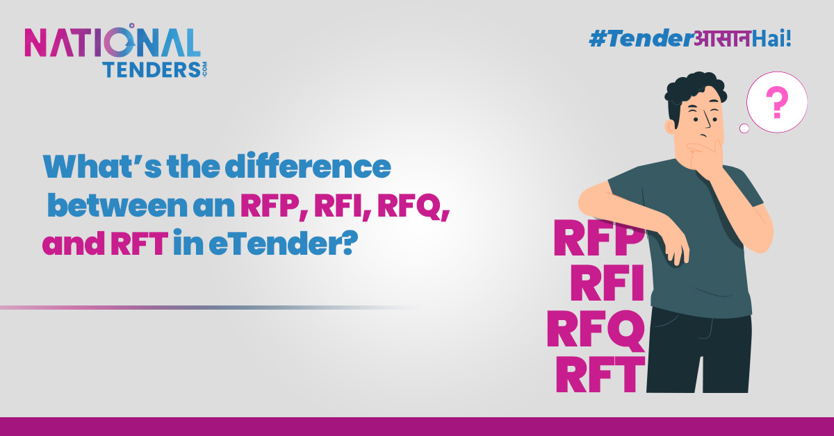 What’s the difference between an RFP, RFI, RFQ, and RFT in eTender?